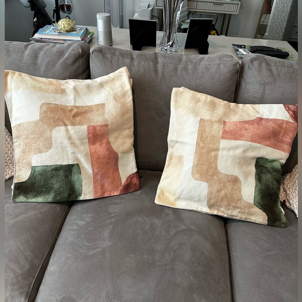 LAST CHANCE Pair of cotton/linen 20x20 in decorative pillow cases from West Elm
